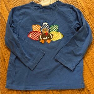 Blue Long Sleeve Shirt with Turkey Design